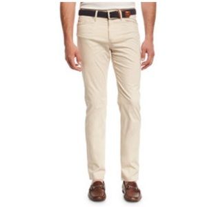 34 X 32 // Peter Millar Collection Stone Beige Perfect Poplin 5-Pocket Pants